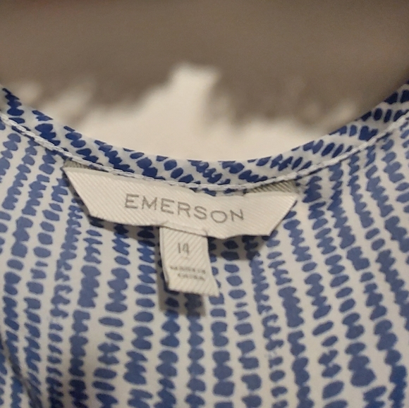 Emerson size 14 light weight polyester tank top with cotton trim. - Picture 3 of 4